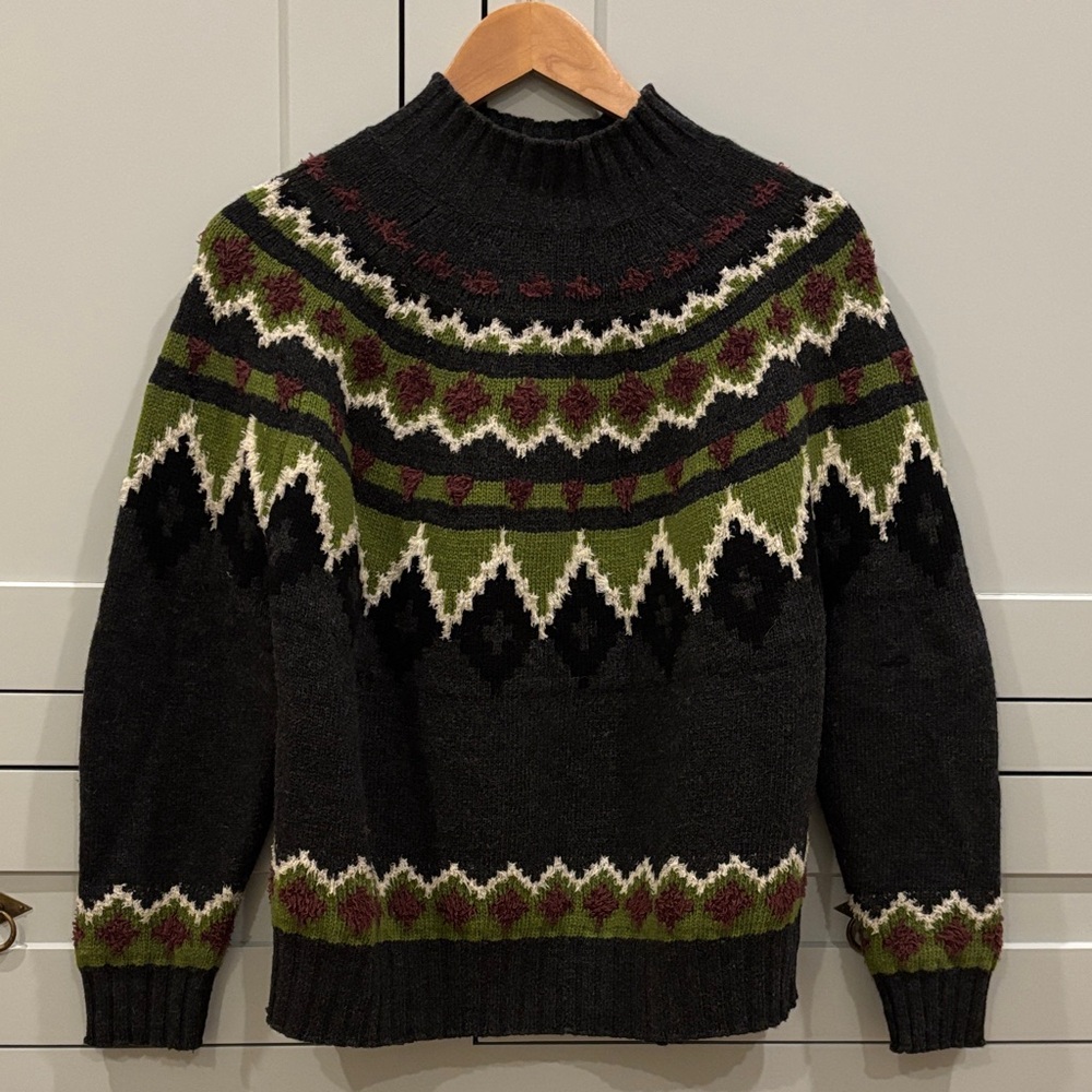 Weekend Max Mara Black and Green Patterned Sweater